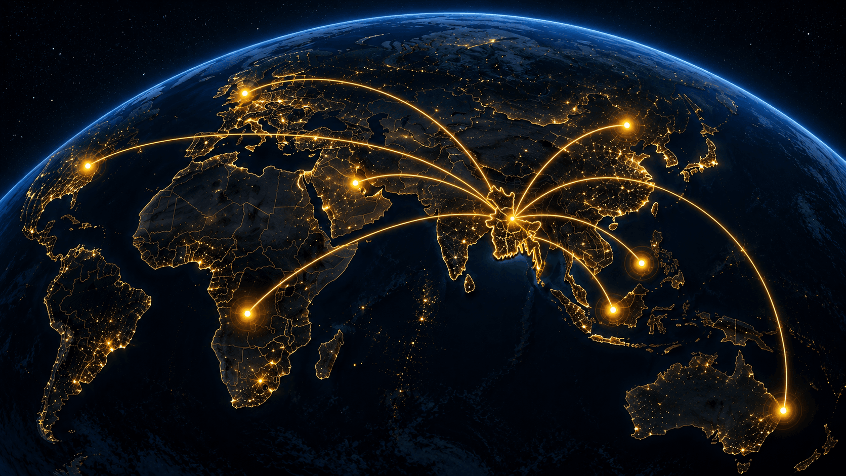 Global distribution network map